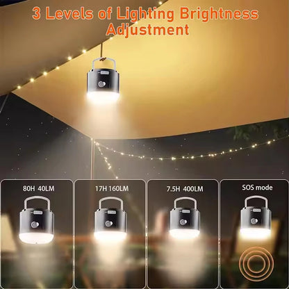 Electric Outdoor Portable LED Light with Ceiling Fan