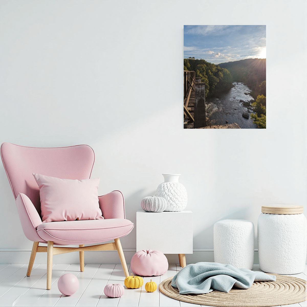 Mountain View Bridge Frameless Paint by Numbers Kit