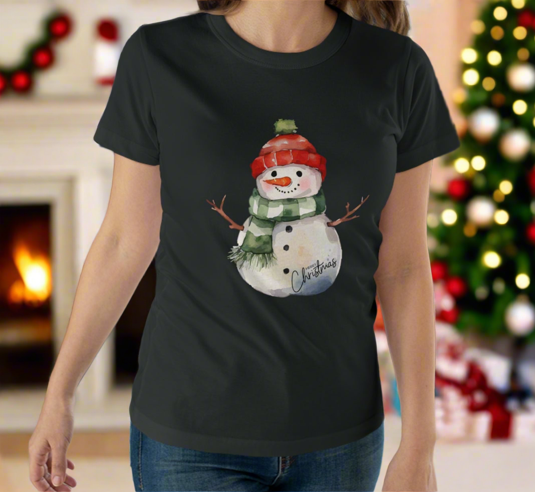 Merry Christmas Snowman Top Women's T-shirt