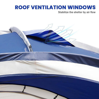 Blue Large Sun Shelter for 9-People to 12-People UPF50+ Portable Beach Sunshade Tent with Carry Bag