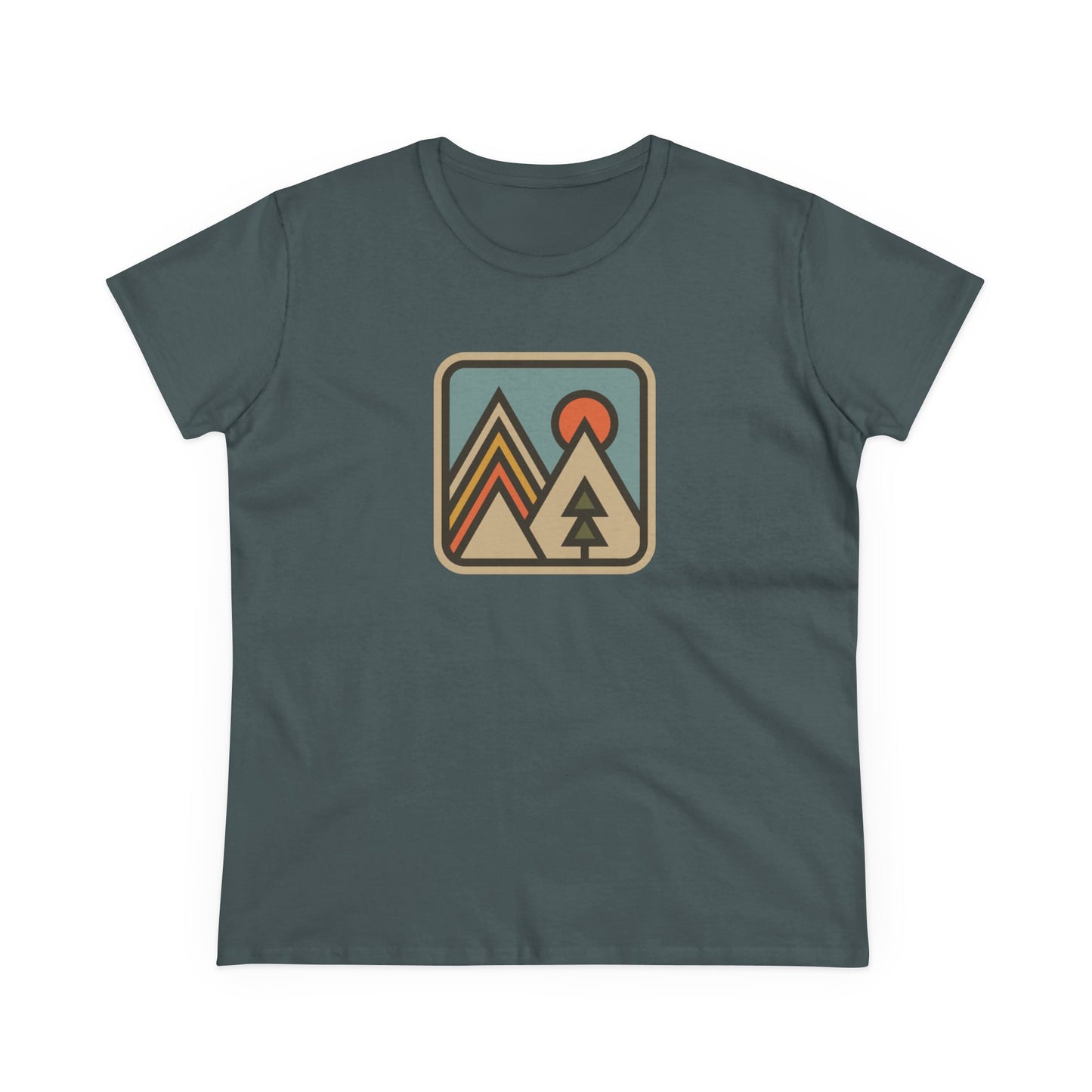 Pinetree Retro Mountain Graphic Tee — Women's Adventure Nature T-Shirt
