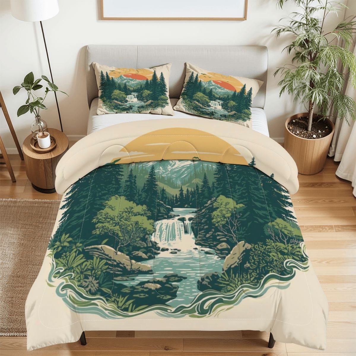 Rustic Mountain Falls Comforter Set - King, Queen, Full, & Twin Sizes Available
