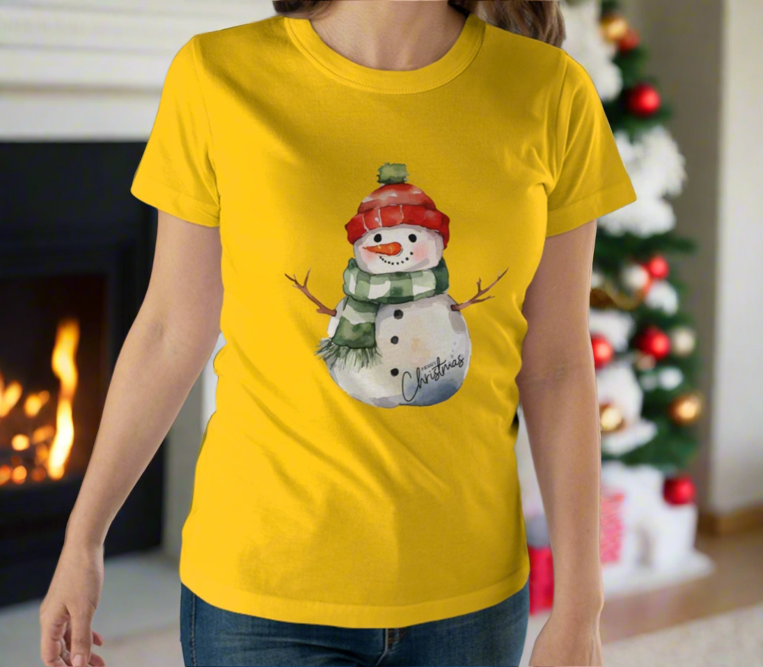 Merry Christmas Snowman Top Women's T-shirt