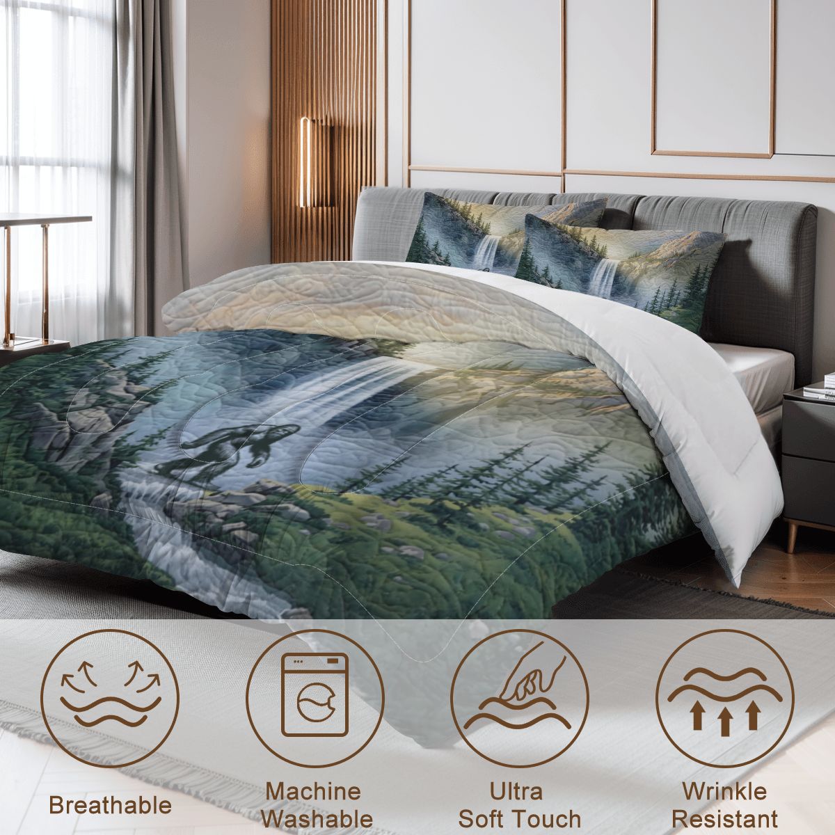 Bigfoot Waterfall Queen Comforter - 3 PCS Set