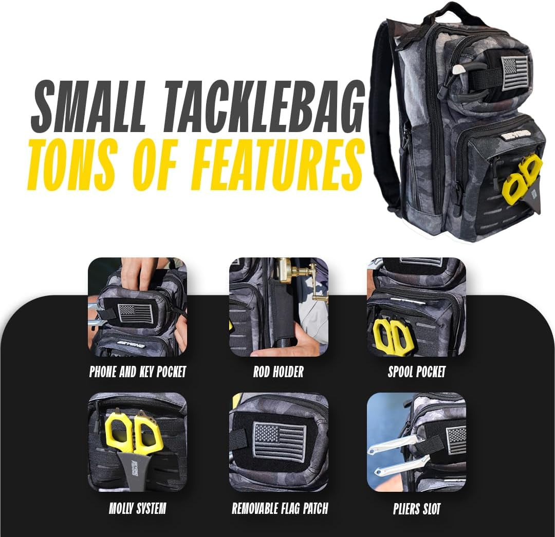 Beyond Fishing Tackle Backpack- the Voyager Tactical Fishing Storage Bag - Lightweight & Compact Bag for Fishing