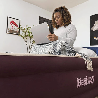 ® Maroon Tritech Airbed Twin 20" with Built-In AC Pump