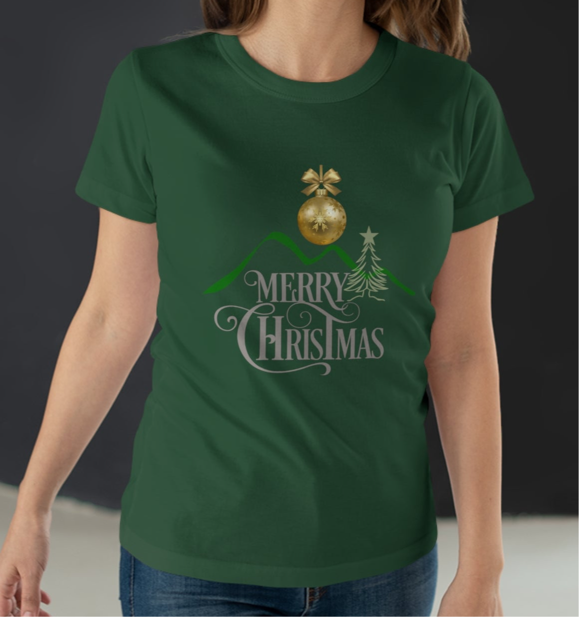 Merry Christmas Mountain Top Women's T-shirt