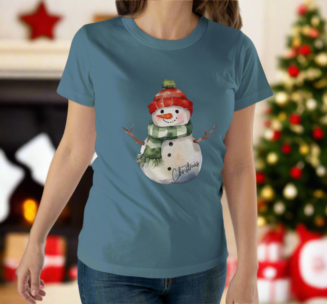 Merry Christmas Snowman Top Women's T-shirt