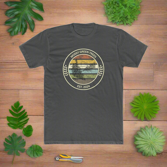 Mossy Green Trees Men's Cotton Crew Tee