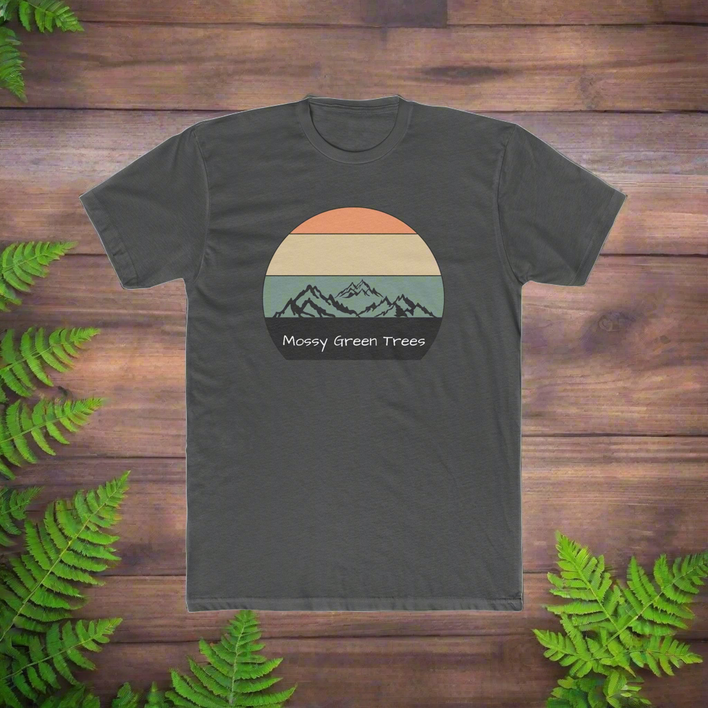 Mossy Green Trees Men's Cotton Crew Tee