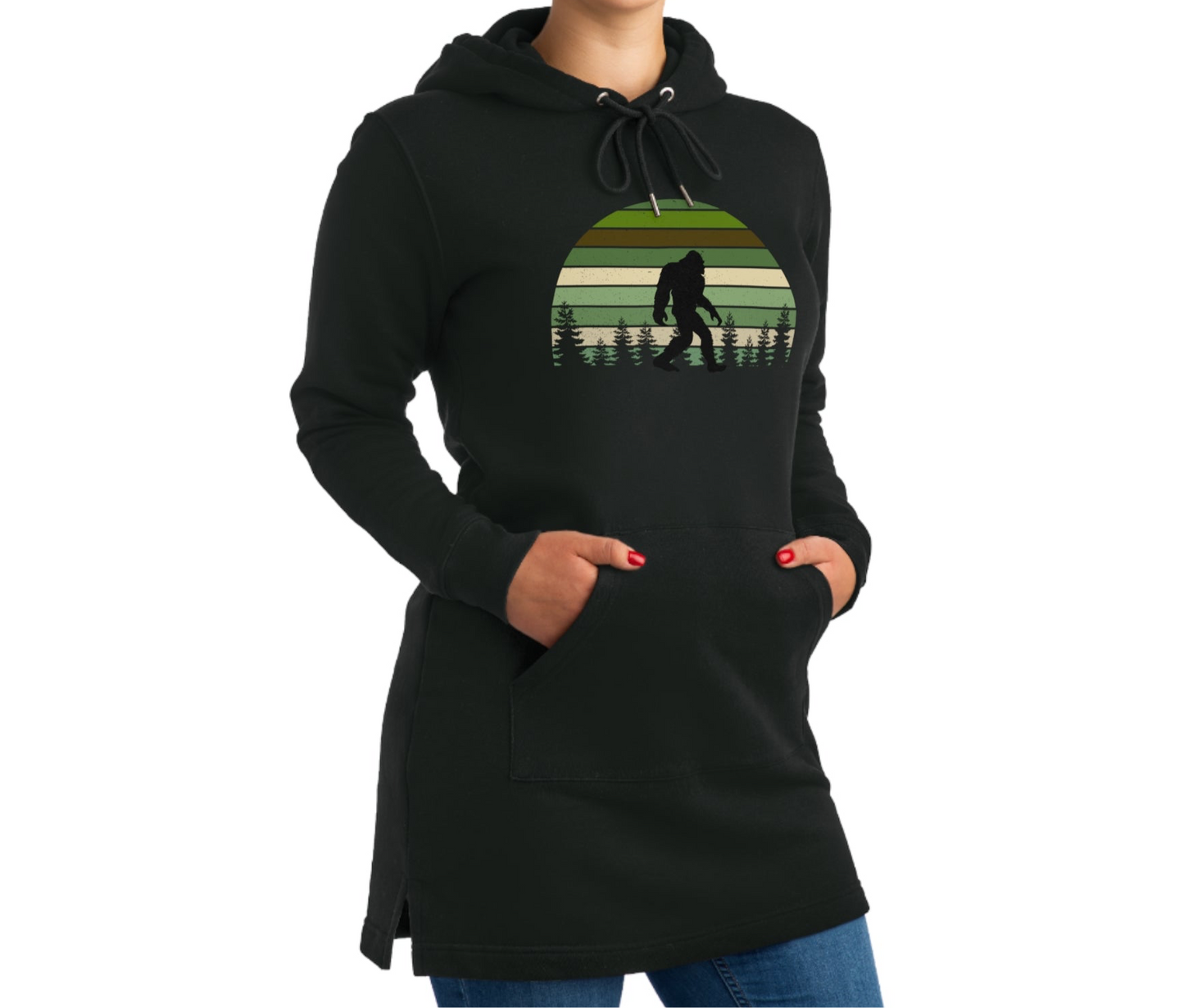 Bigfoot Retro Forest Streeter Hoodie Dress