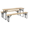 Outsunny 6 ft. (71") Portable Heavy Duty 3 Pieces Picnic Table and Bench Set