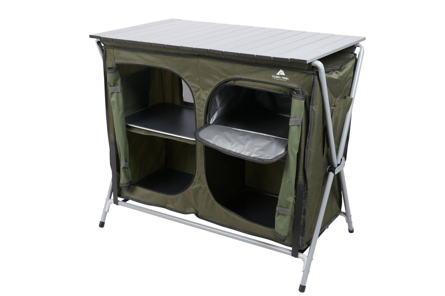 Camping Table, Gray, 34.2"Wx19.6"Dx31.5"H, New