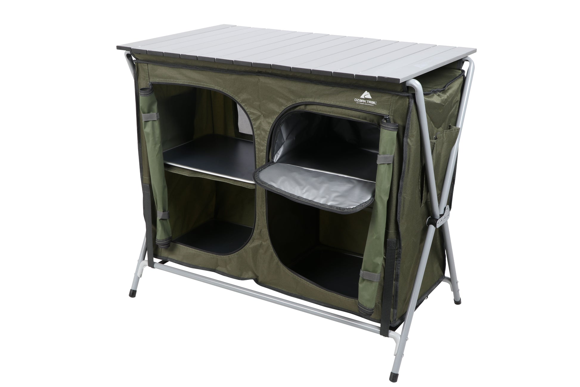 Camping Table, Gray, 34.2"Wx19.6"Dx31.5"H, New