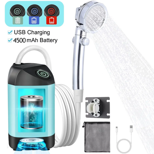 Portable Camping Shower, 4500Mah Rechargeable Outdoor Electric Shower Pump for Camping and Outdoor Use