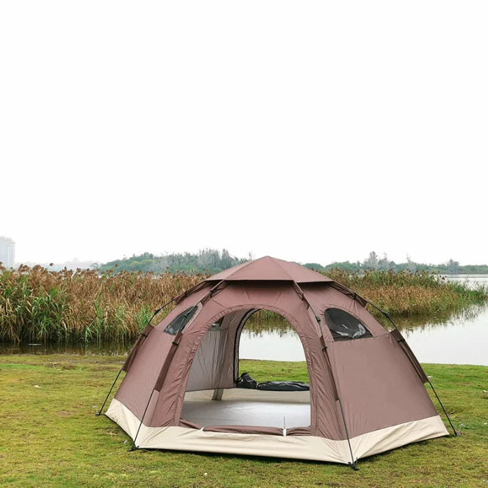 Outdoor Hexagonal Automatic Tent - Double-layer (3-4 People Camping)