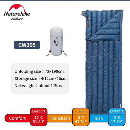 Naturehike CW295 Duck Down Sleeping Bag - Splicable Ultralight