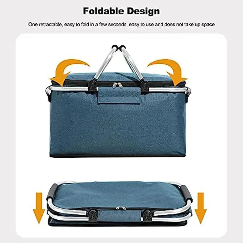 Picnic Insulated Picnic Basket Foldable Picnic Cooler Portable Storage