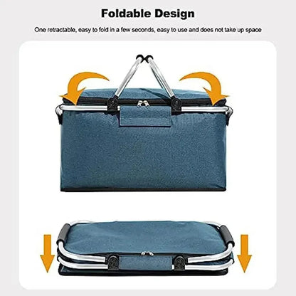 Picnic Insulated Picnic Basket Foldable Picnic Cooler Portable Storage