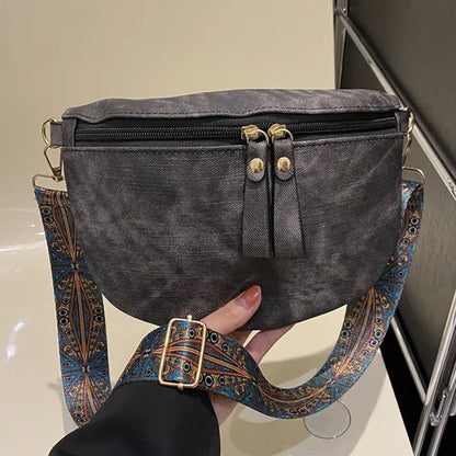 2025 Retro Wide Shoulder Women's Chest Bag Fashion Casual Armpit