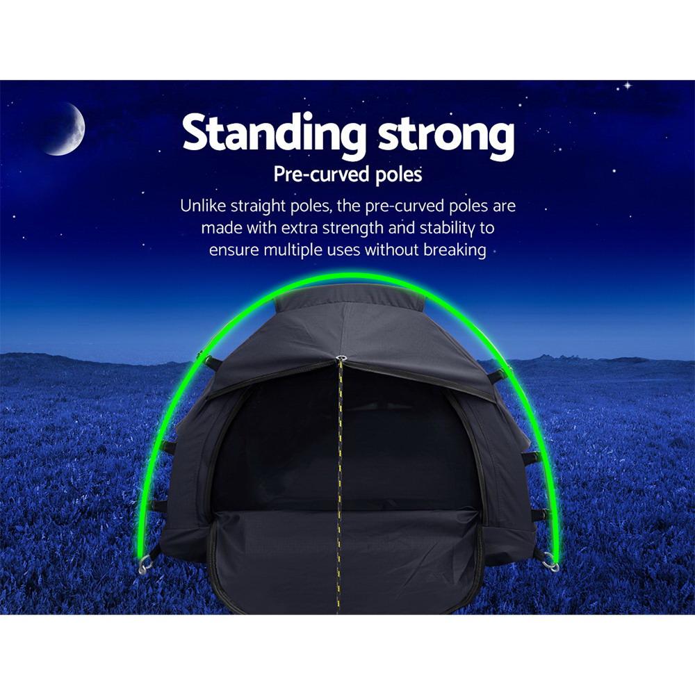 Weisshorn Camping Swag Single Biker Tent, Free Standing Canvas Ripstop