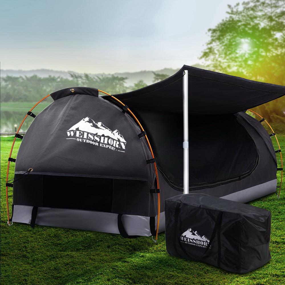 Weisshorn Double Swag Camping Swags Canvas Free Standing Dome Tent