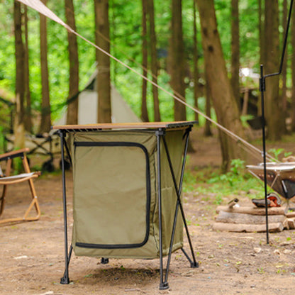 Folding Outdoor Cooking Cupboard Storage Organizer For Camping Kitchen