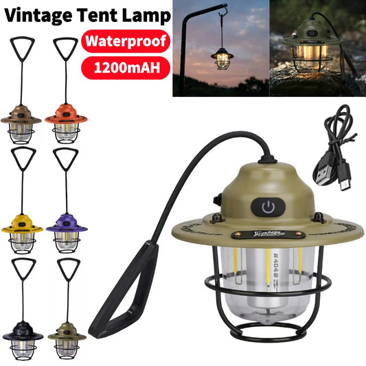 Mini LED Camping Lanterns- Type-C Rechargeable -Portable Hanging Lantern