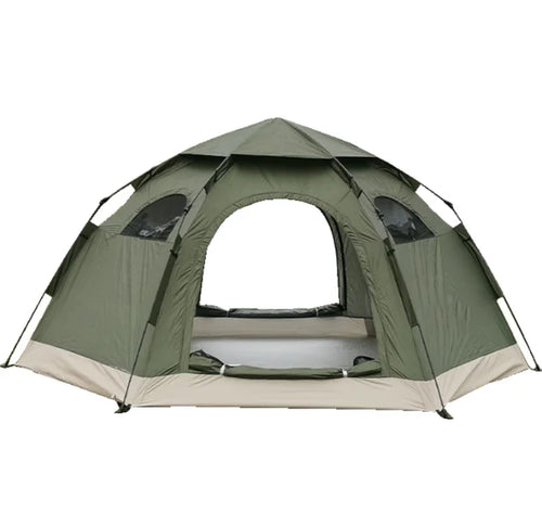 Outdoor Hexagonal Automatic Tent - Double-layer (3-4 People Camping)