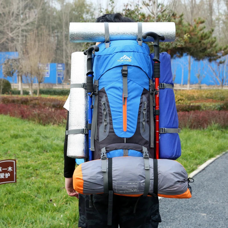 70L Camping Backpack Men's Travel Bag Climbing Rucksack Large Hiking