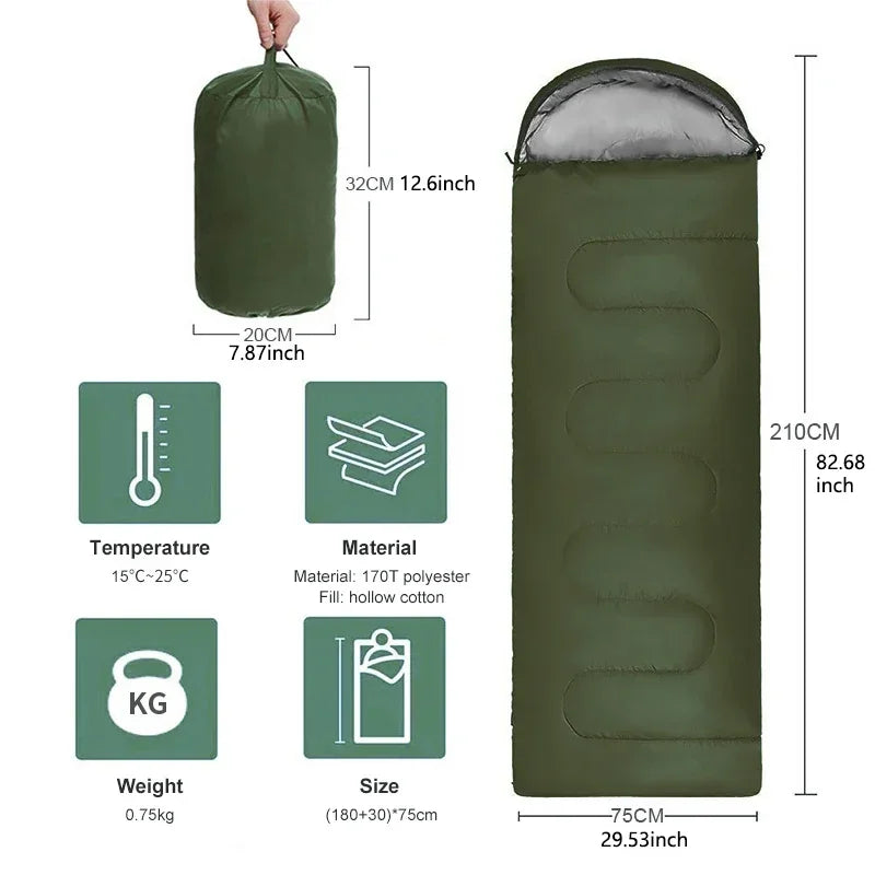 Camping Sleeping Bag - Ultralight, Waterproof, & 4 Season