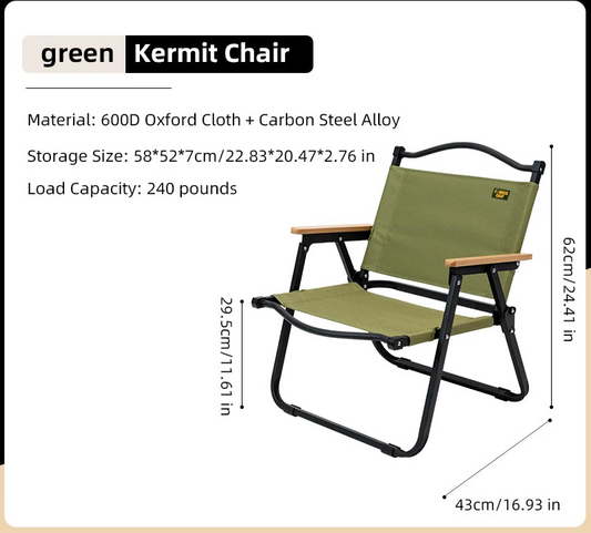 Green Kermit Folding Camping Chair