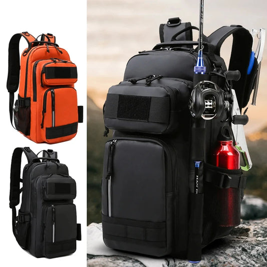 Fishing Lure Backpack Waterproof with Fishing Rod Holder