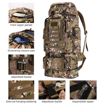 100L Outdoor Camping Backpack for Hiking & Camping