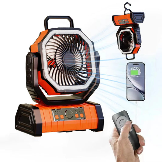 20000mAh Battery Operated Fan Portable Rechargeable Camping Fan / Desk Fan
