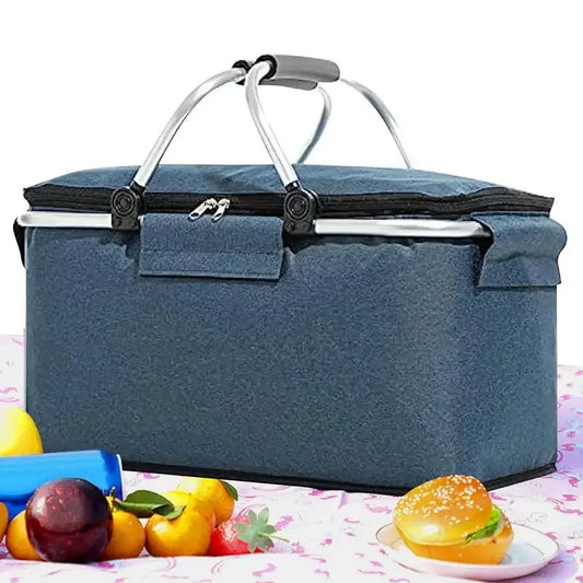 Picnic Insulated Picnic Basket Foldable Picnic Cooler Portable Storage