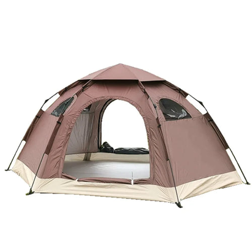 Outdoor Hexagonal Automatic Tent - Double-layer (3-4 People Camping)