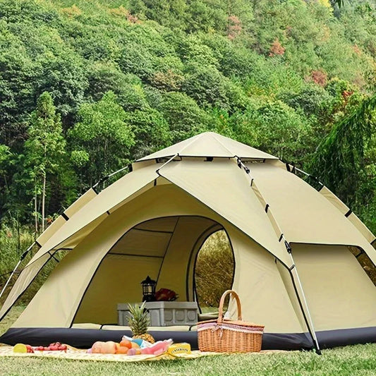 Outdoor Camping Automatic Tent Double-deck, Double door tent