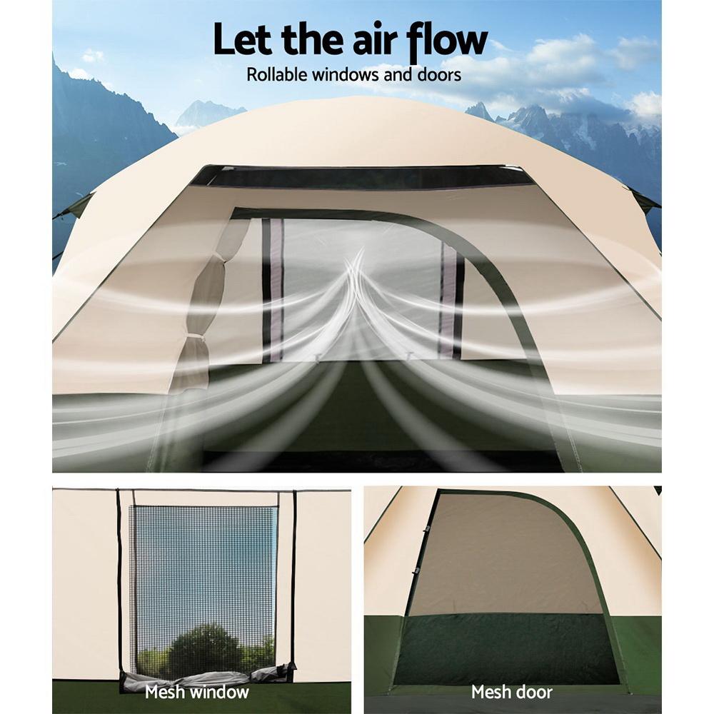 Weisshorn Family Camping Tent, Hiking, Beach Tents, Color: Green/ Beige (4 Person)