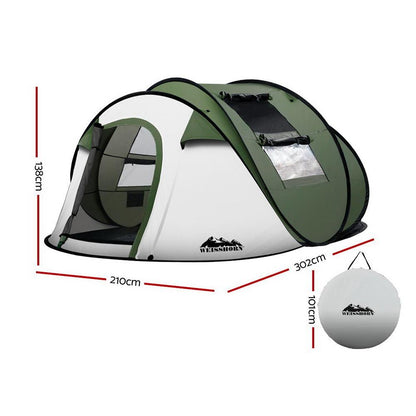 Instant Pop Up Camping Tent, 4-5 Person Pop up Tents, Family Tent