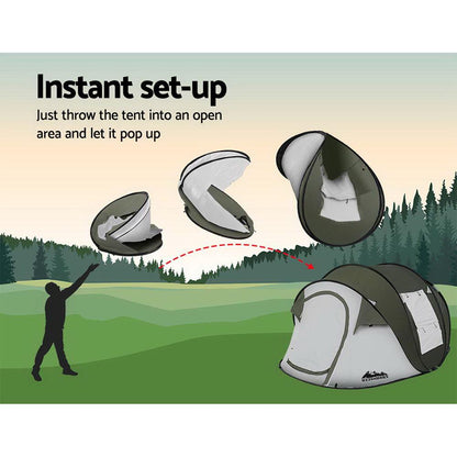 Instant Pop Up Camping Tent, 4-5 Person Pop up Tents, Family Tent