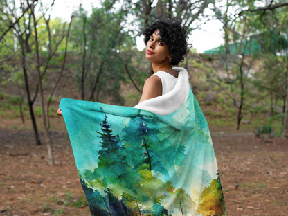 Watercolor Mountain - Snuggle Blanket