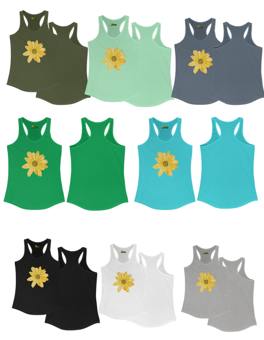 Yellow Flower Tank Top for Women