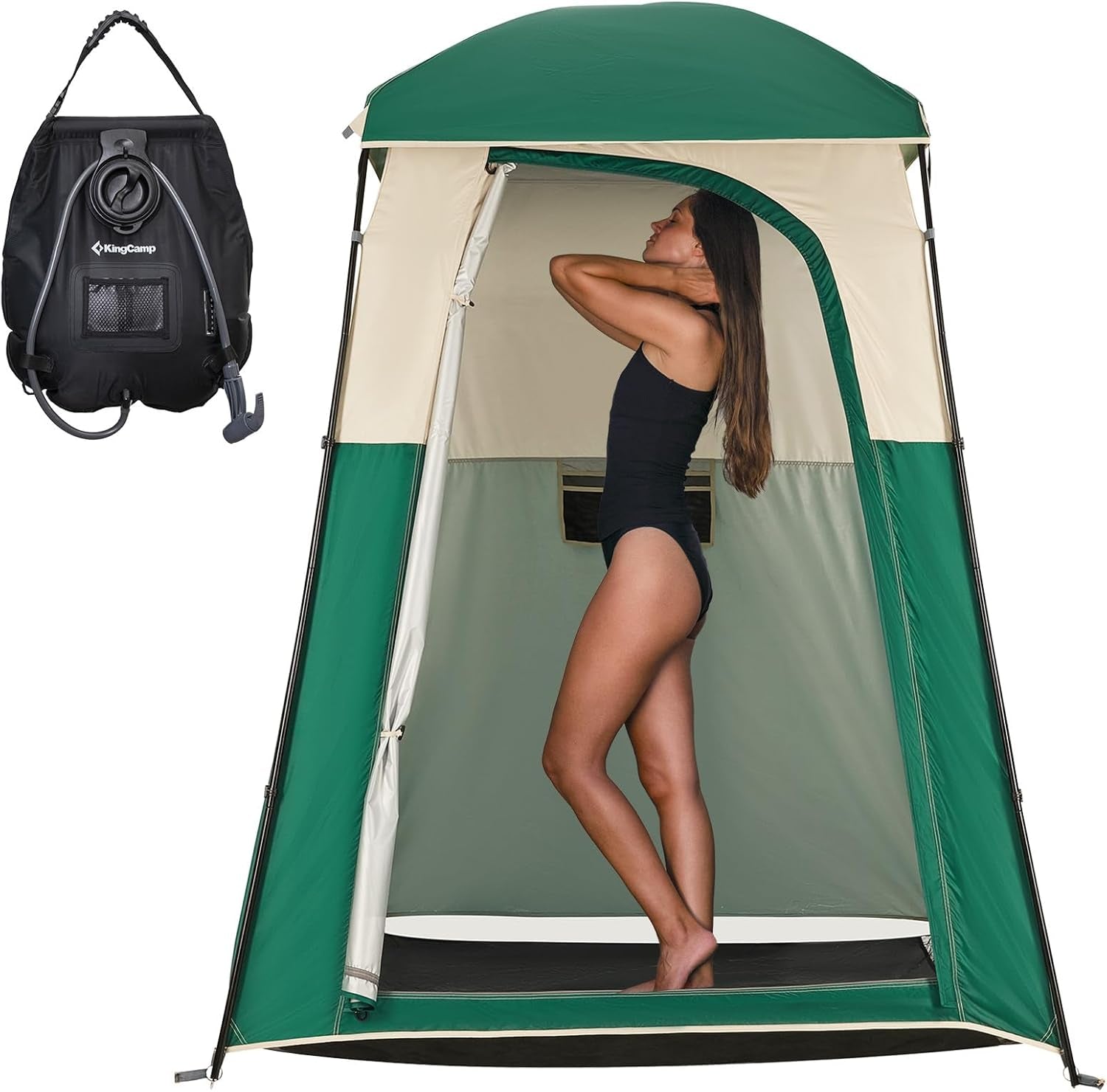 Shower Tent, Portable Privacy Tent Outdoor Camping 1/2 Room Toilet Tents with Shower Bag & Dressing Room for Beach, Camping & Hiking