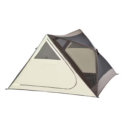 6.9 Ft. X 6.9 Ft. Brown Pop up Camping Tent Canopy, Portable Instant Tent with Rainfly, Carry Bag, Windows and Doors