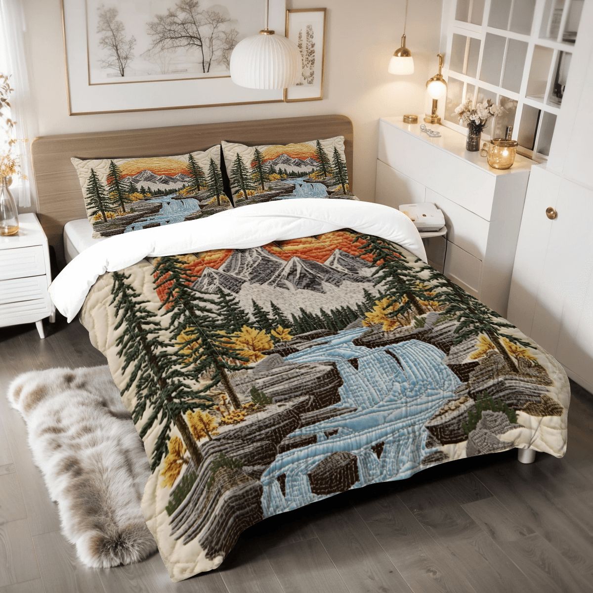 Mountain Sunrise King Comforter - 3 PCS Set