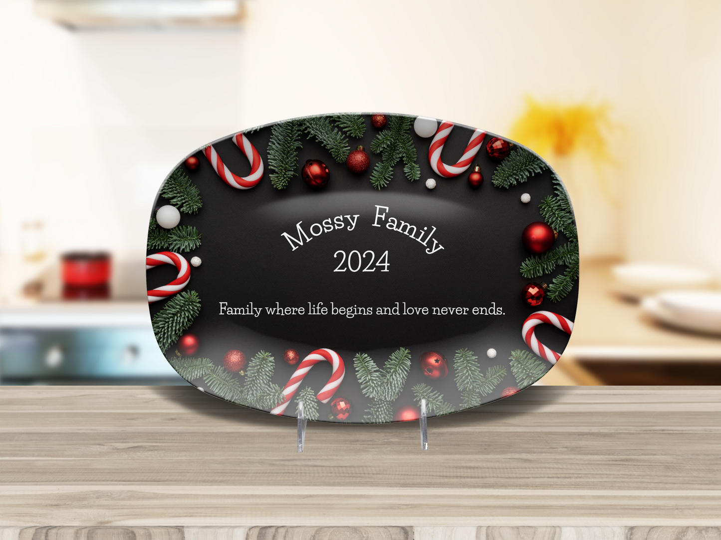 Family Personalized Candy Cane Platter