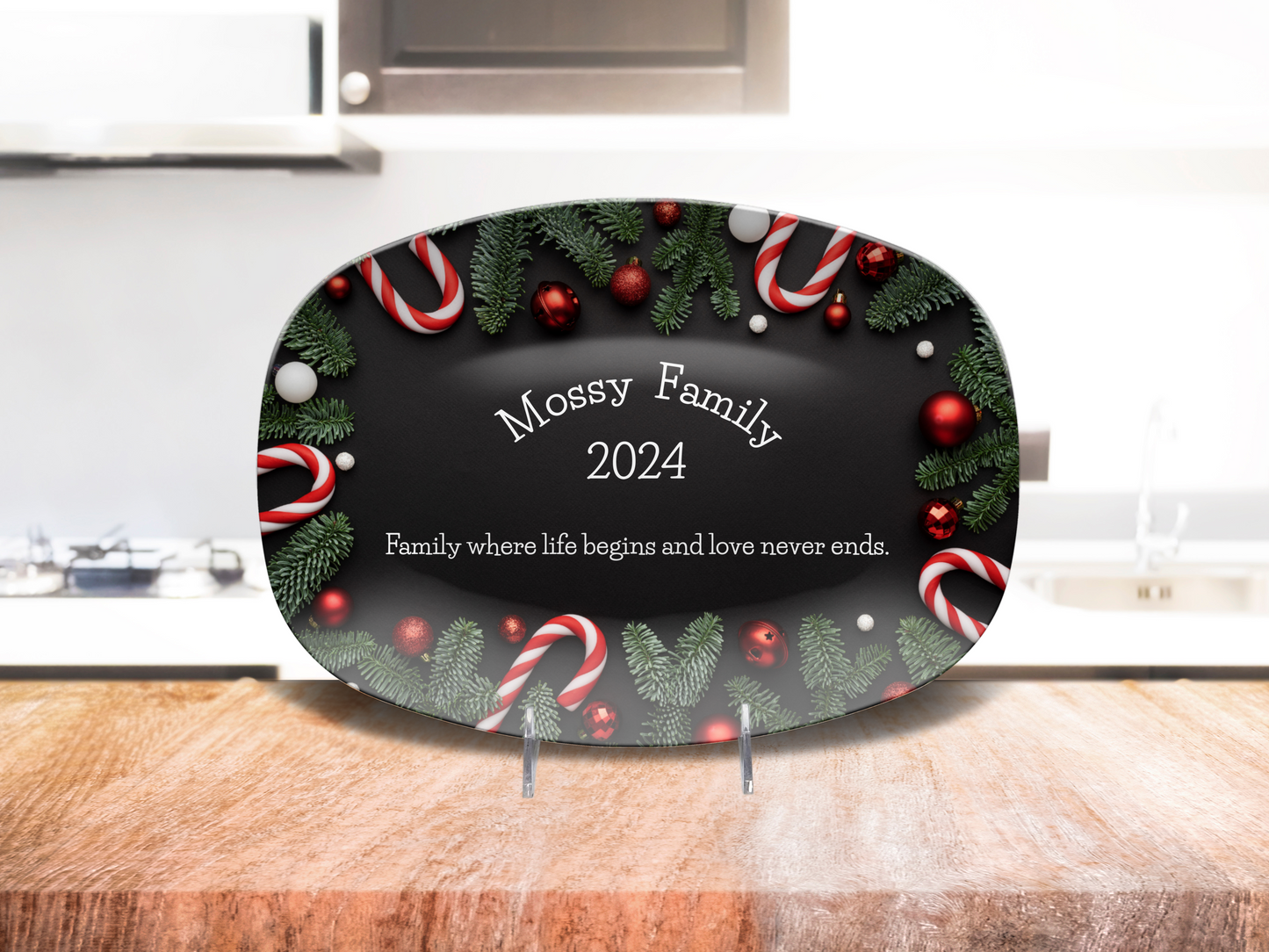 Family Personalized Candy Cane Platter