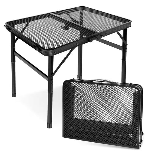 23.6 In. L X 15.8 In. W Black Rectangular Metal Outdoor Portable Folding Picnic Tables for Easy Storage, Small Size