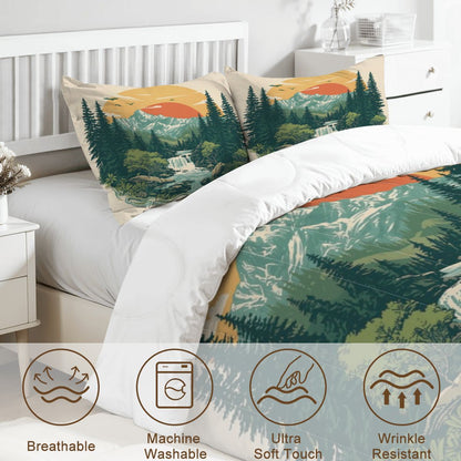 Rustic Mountain Falls Comforter Set - King, Queen, Full, & Twin Sizes Available